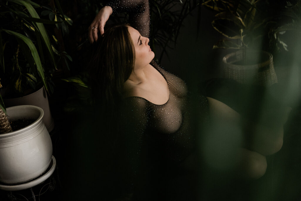 boudoir image with plants