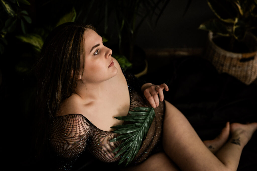 boudoir image with plants