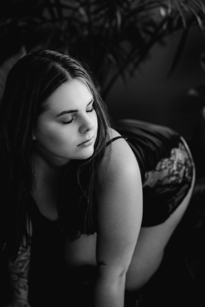boudoir image with plants