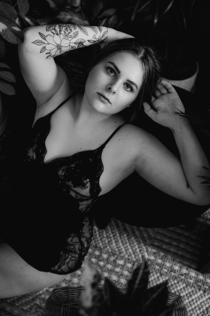 boudoir image with plants