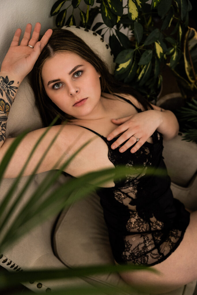 boudoir image with plants