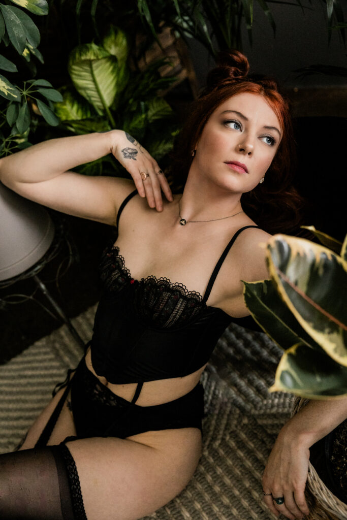 boudoir image with plants