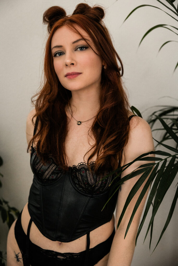 boudoir image with plants